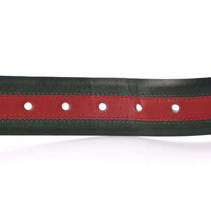 Gucci Calfskin Web Belt 85 34 Green Red 5 of 11
