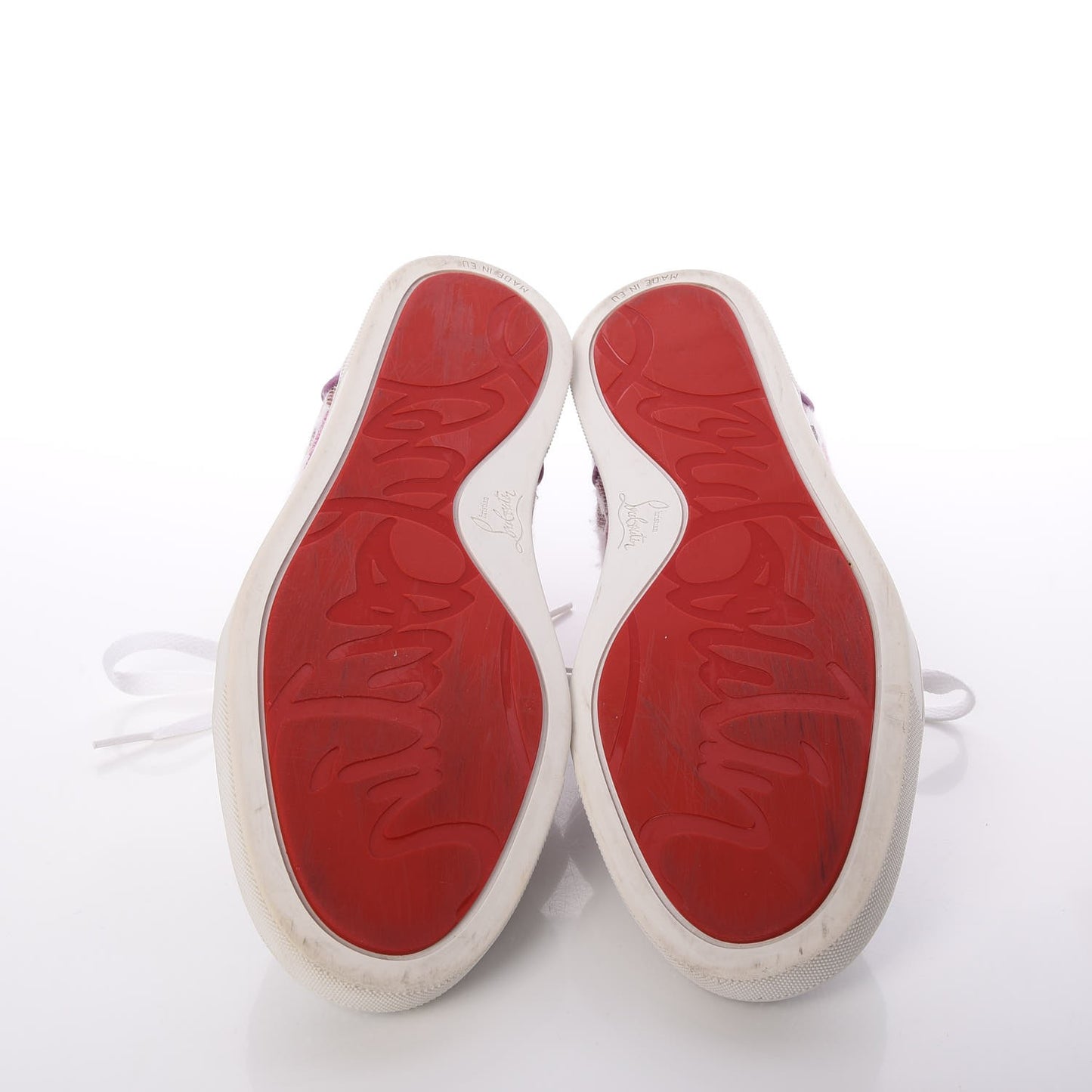 Metallic Fabric Lurex Embellished Lips Print Gondolastrass Sneakers 41 White