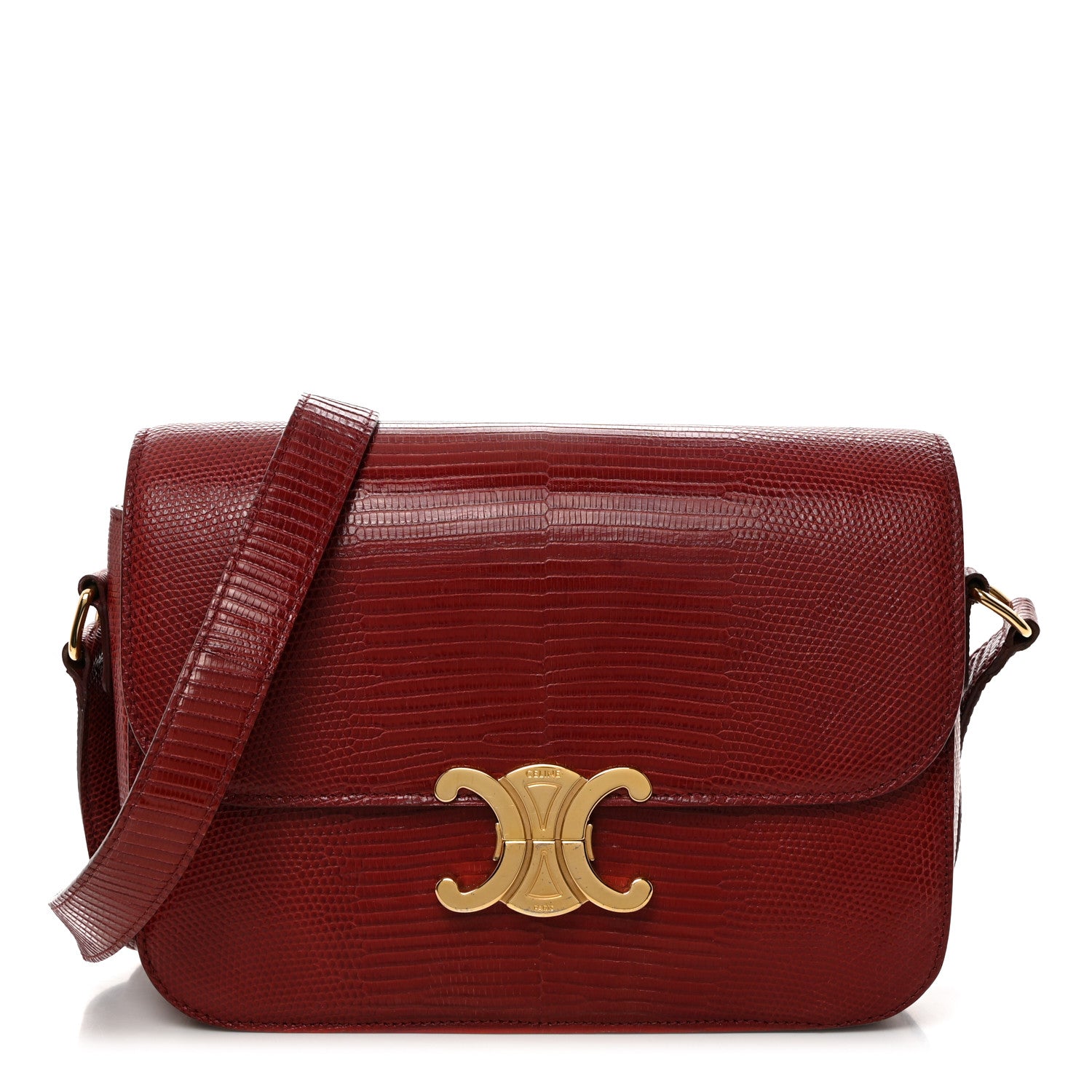 Celine Lizard Medium Triomphe Light Burgundy 1 of 12