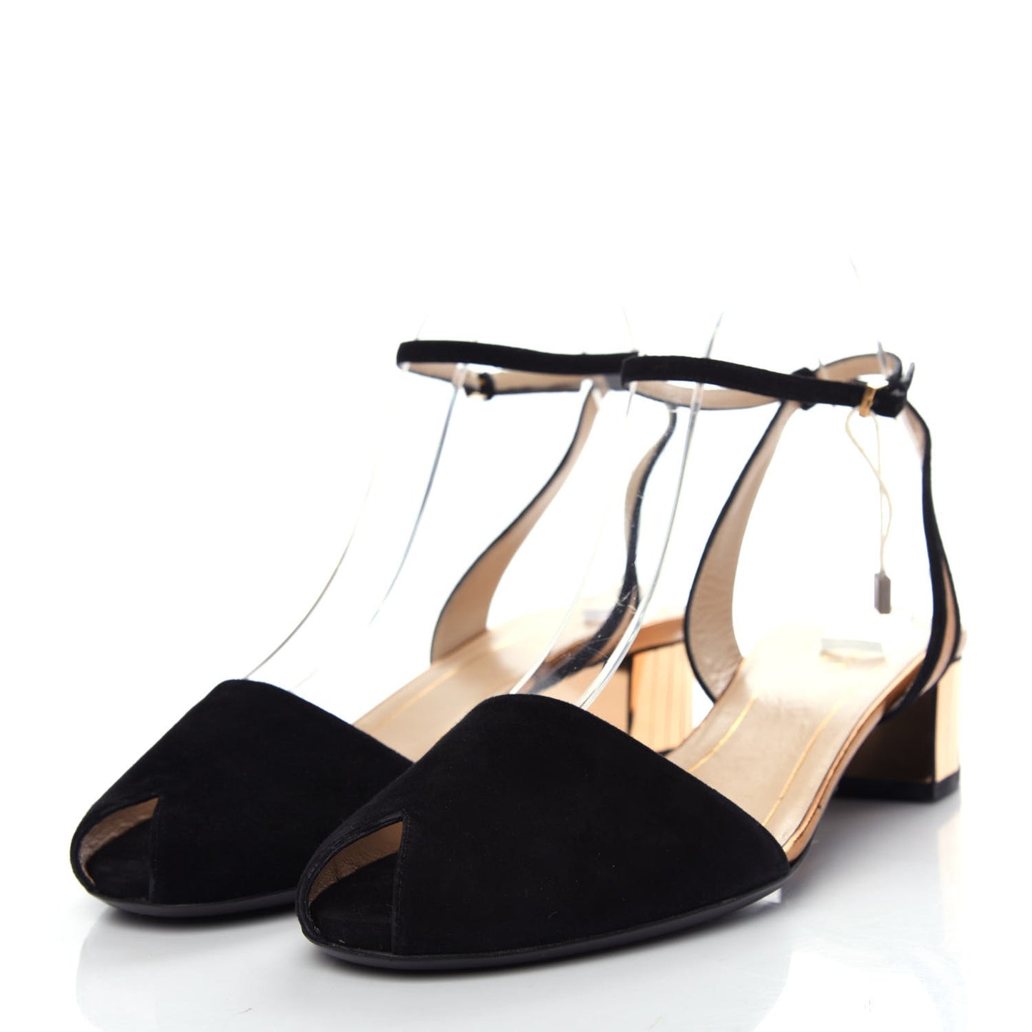 GUCCI Suede Nappa Silk Sandals 40 Black Tobacco