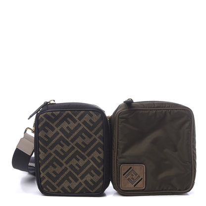 Fendi Nylon Dolmias Vitello Grace FF Multi Pouch Belt Bag Military Brown Tortora 1 of 12