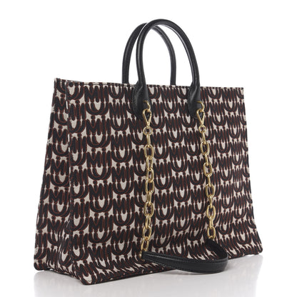 Miu Miu Jacquard Madras Logo Tote Black 2 of 8