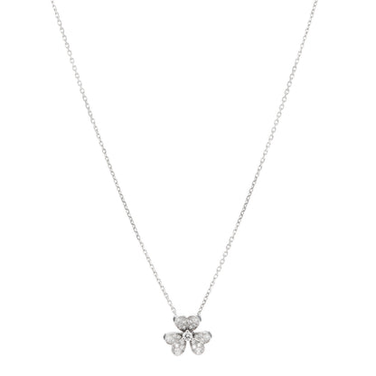 Van Cleef & Arpels 18K White Gold Diamond Mini Frivole Pendant Pave Necklace 1 of 6