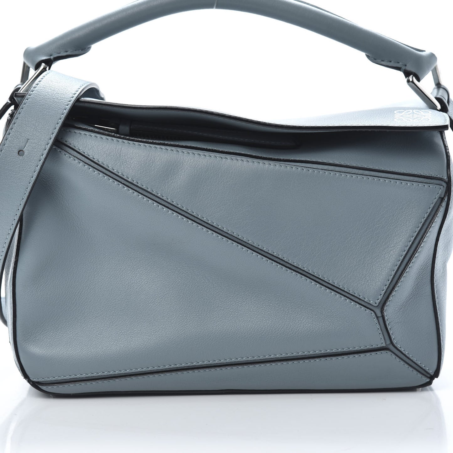 Calfskin Small Puzzle Bag Stone Blue