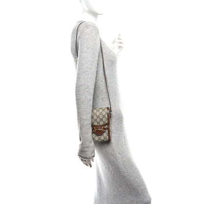Gucci GG Supreme Monogram Mini Horsebit 1955 Crossbody Bag Beige Brown Sugar 2 of 12