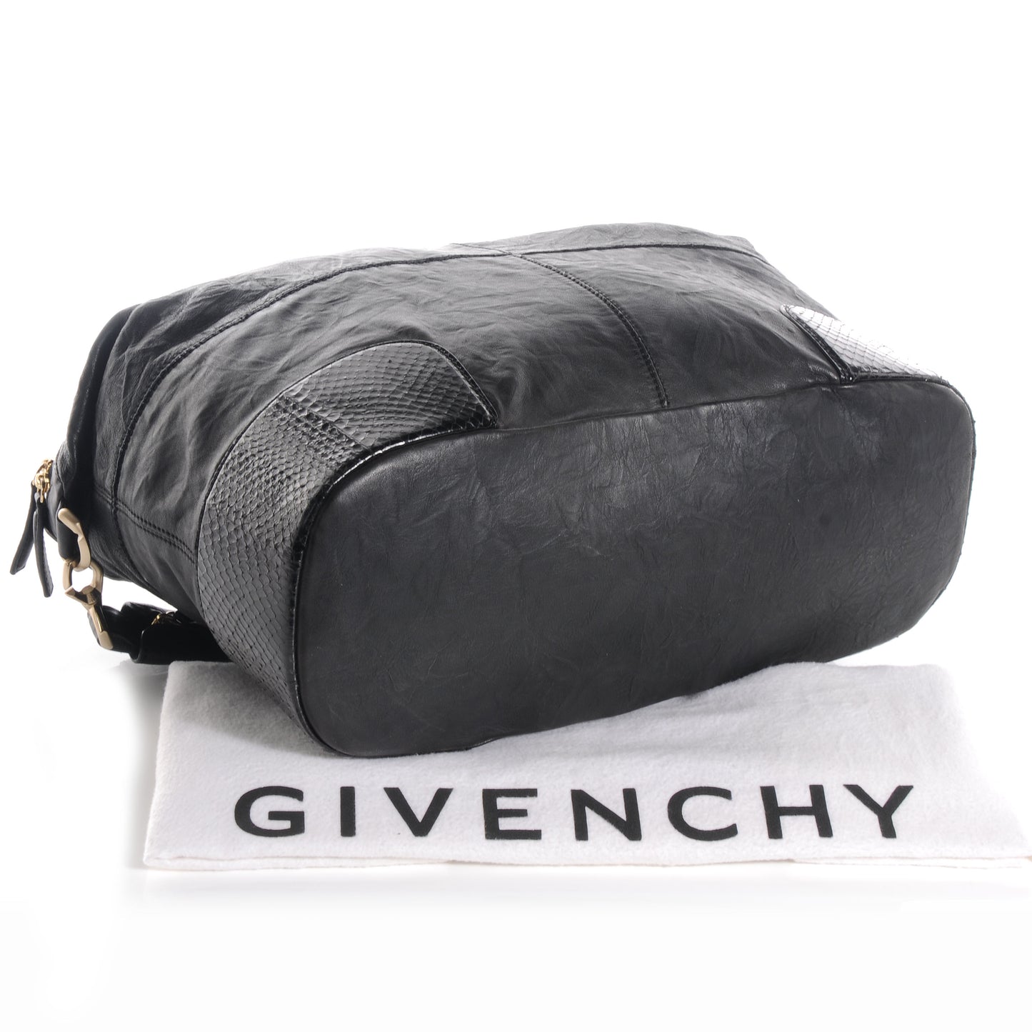 Calfskin Python Trim Large Nightingale Black