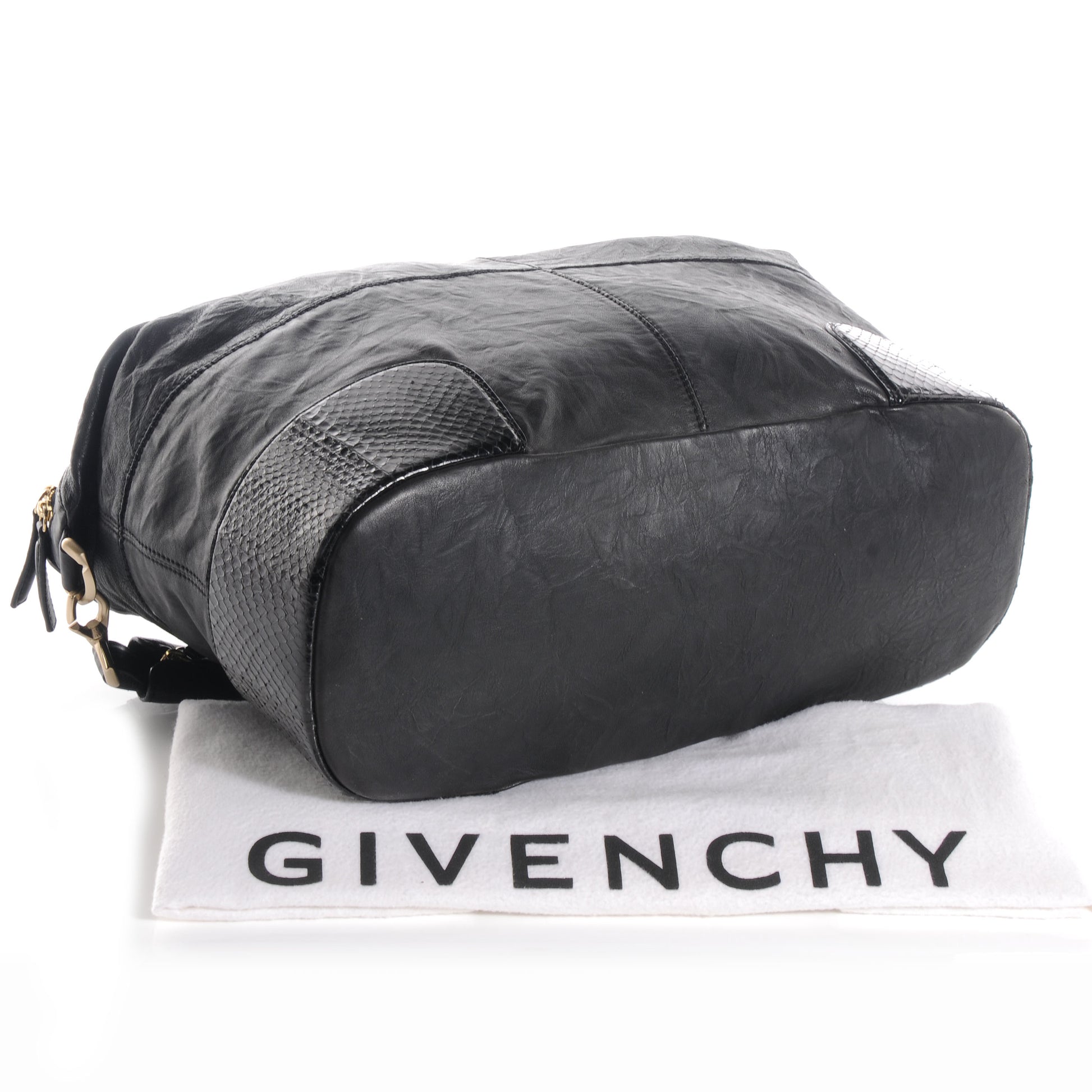 Givenchy Calfskin Python Trim Large Nightingale Black 4 of 8