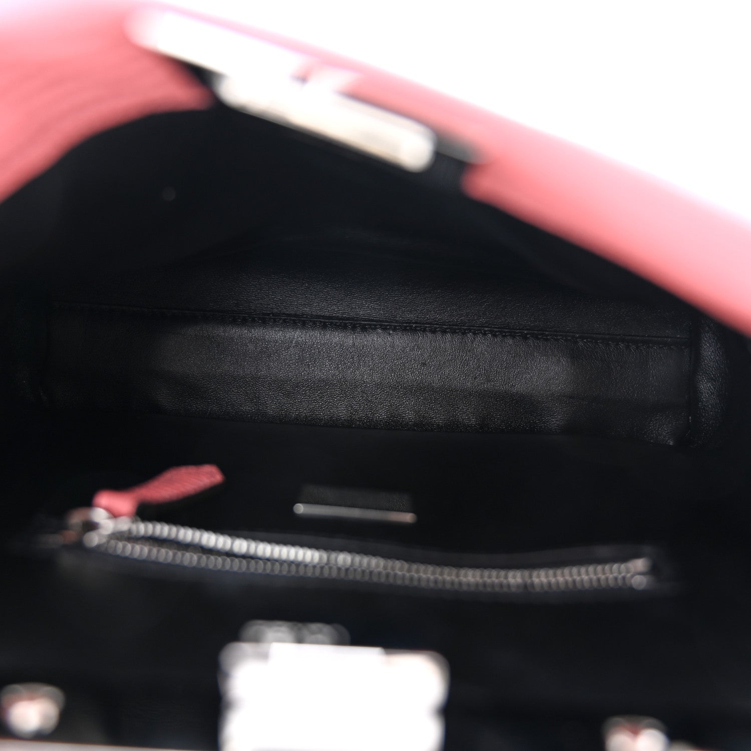 Fendi Lizard Nappa Mini Plexi Handle Peekaboo Iconic Satchel Pink Black 6 of 10