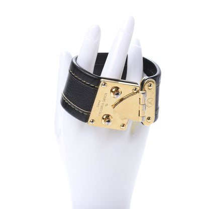 Louis Vuitton Chevre Suhali S Lock Bracelet Medium Black 2 of 4