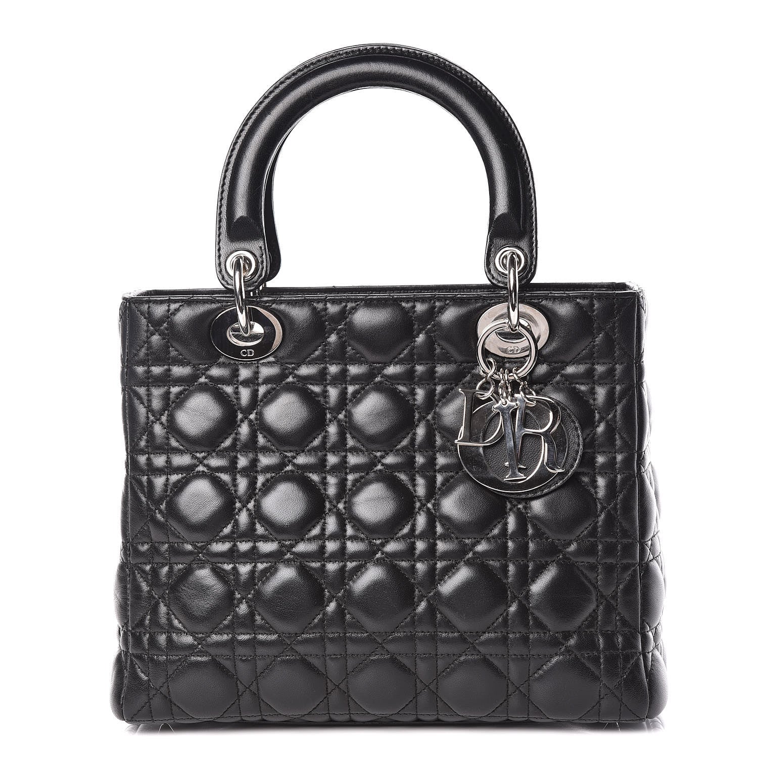 Christian Dior Lambskin Cannage Medium Lady Dior Black 1 of 9