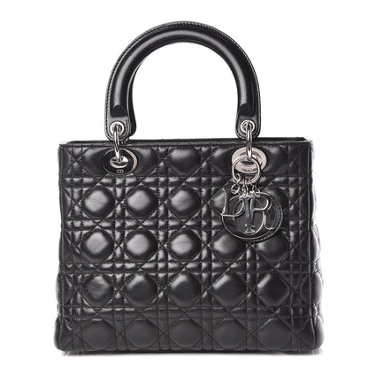 Christian Dior Lambskin Cannage Medium Lady Dior Black 1 of 9