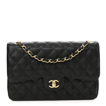 Chanel Caviar Quilted Jumbo Double Flap Black 1 of 10