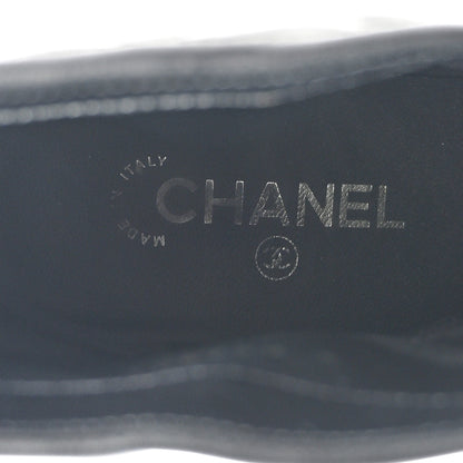 Chanel Calfskin Camellia Short Boots 37 Black 7 of 9