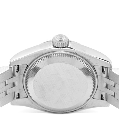 Rolex Stainless Steel 18K White Gold 26mm Oyster Perpetual Datejust Watch Silver Roman 179174 4 of 5