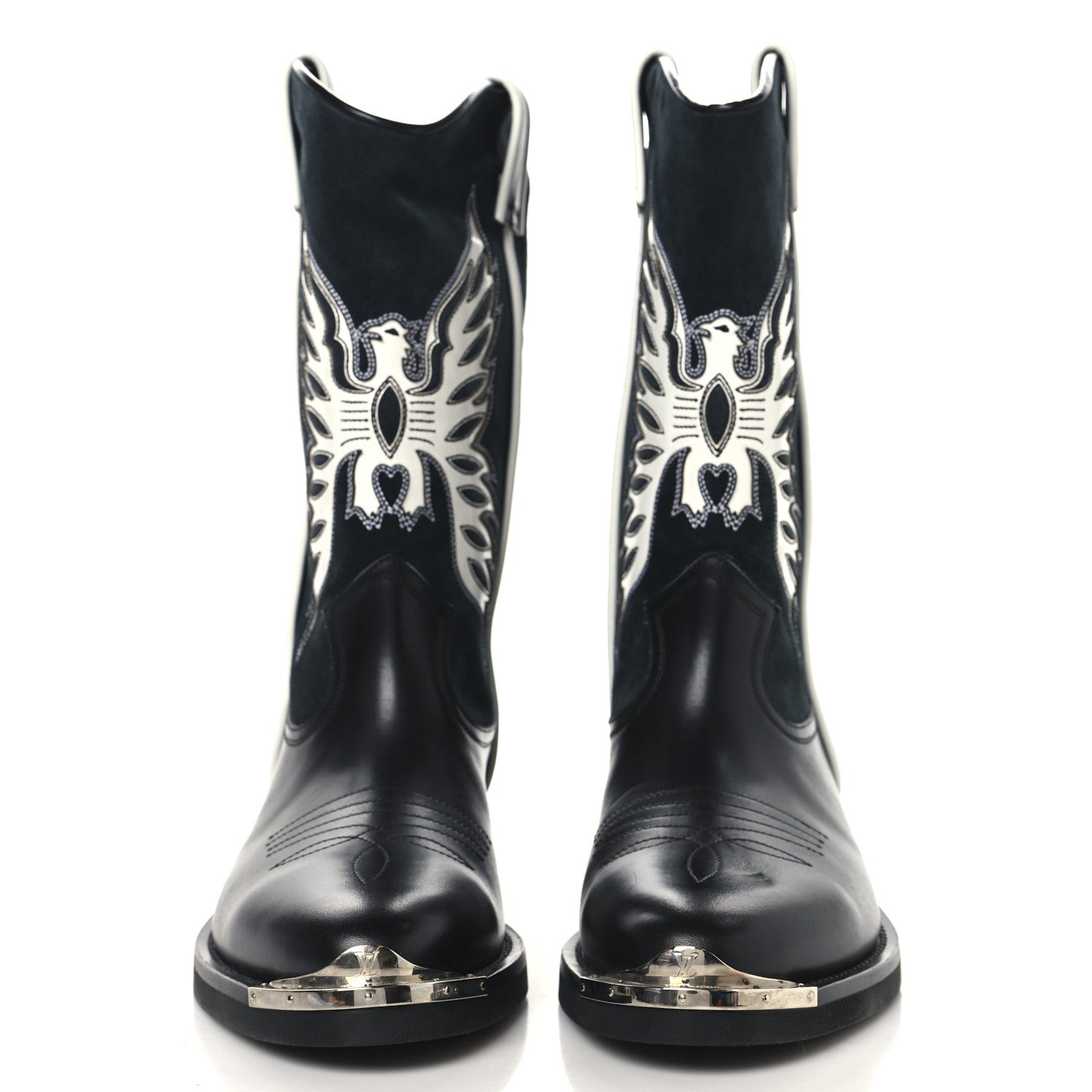 Louis Vuitton Calfskin Canyon Mens Cowboy Boots 10 Black 2 of 8