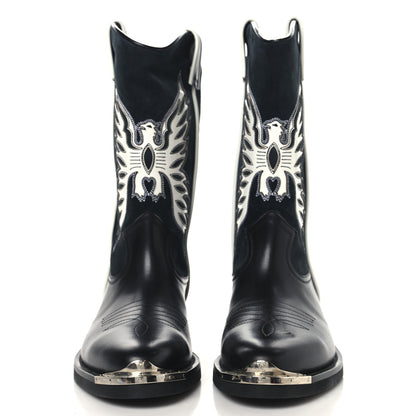 Louis Vuitton Calfskin Canyon Mens Cowboy Boots 10 Black 2 of 8