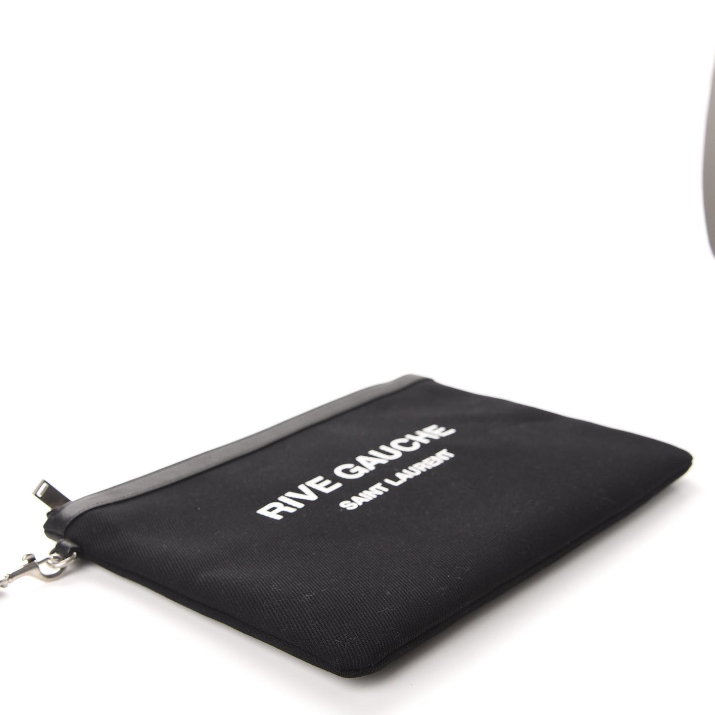 Linen Canvas Rive Gouche Zipped Pouch Black