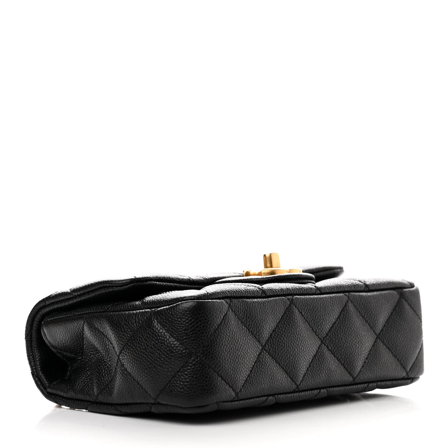 Caviar Quilted Mini Sweetheart Rectangular Flap Black