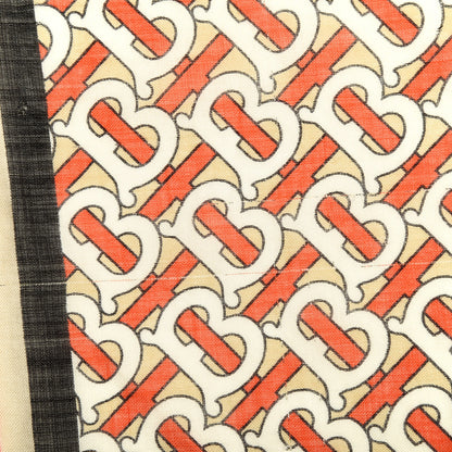 Burberry Wool Silk Icon Stripe Monogram TB Print Scarf Vermillion 5 of 5