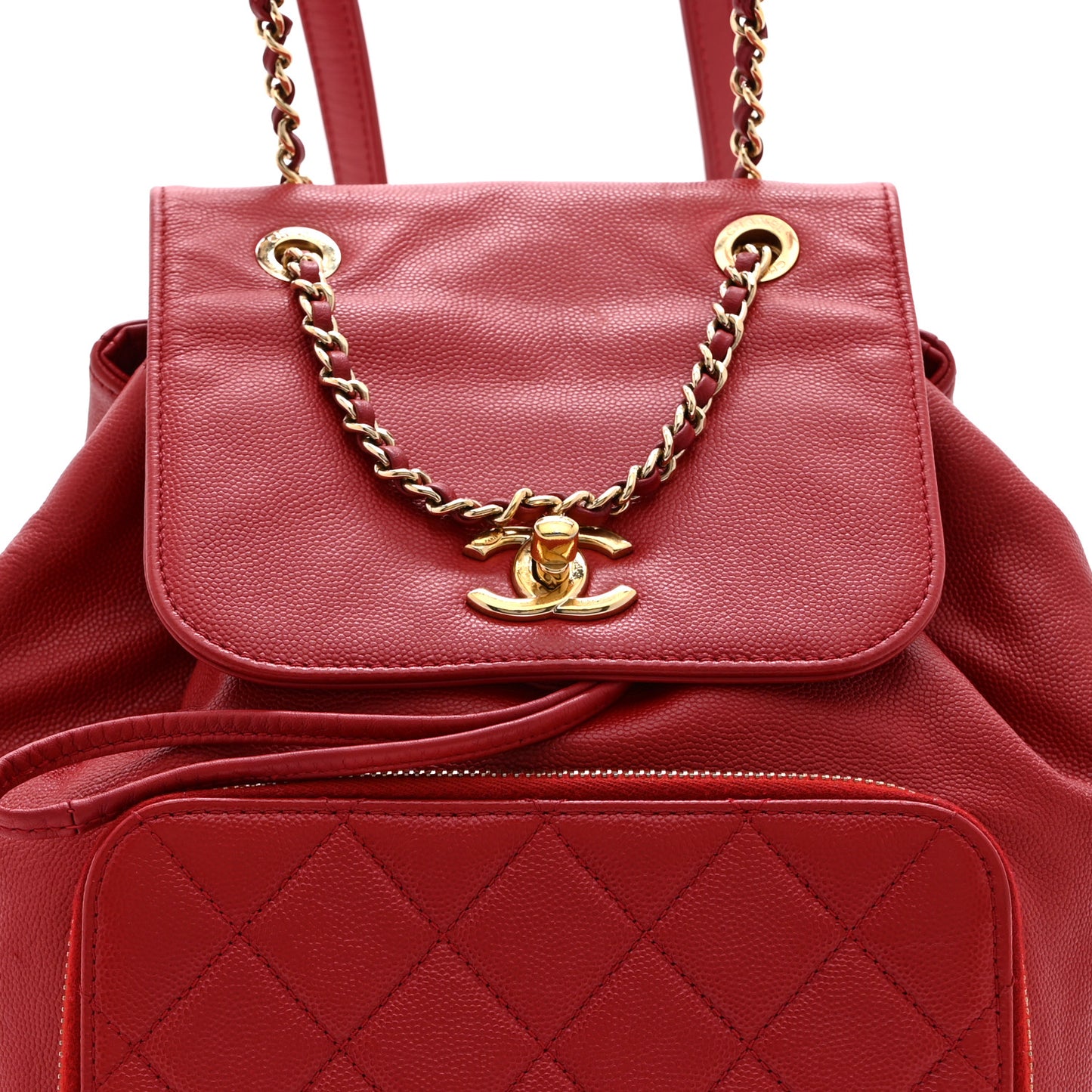 Caviar Quilted Business Affinity Backpack Fuchsia