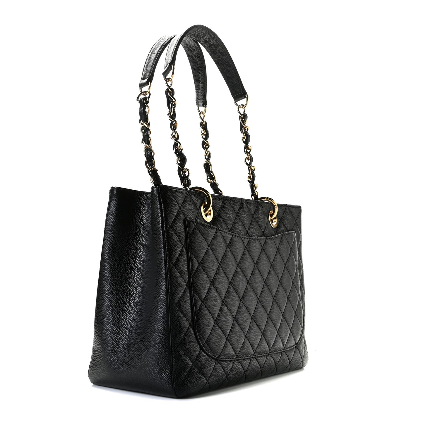 Caviar Quilted Grand Shopping Tote GST Black