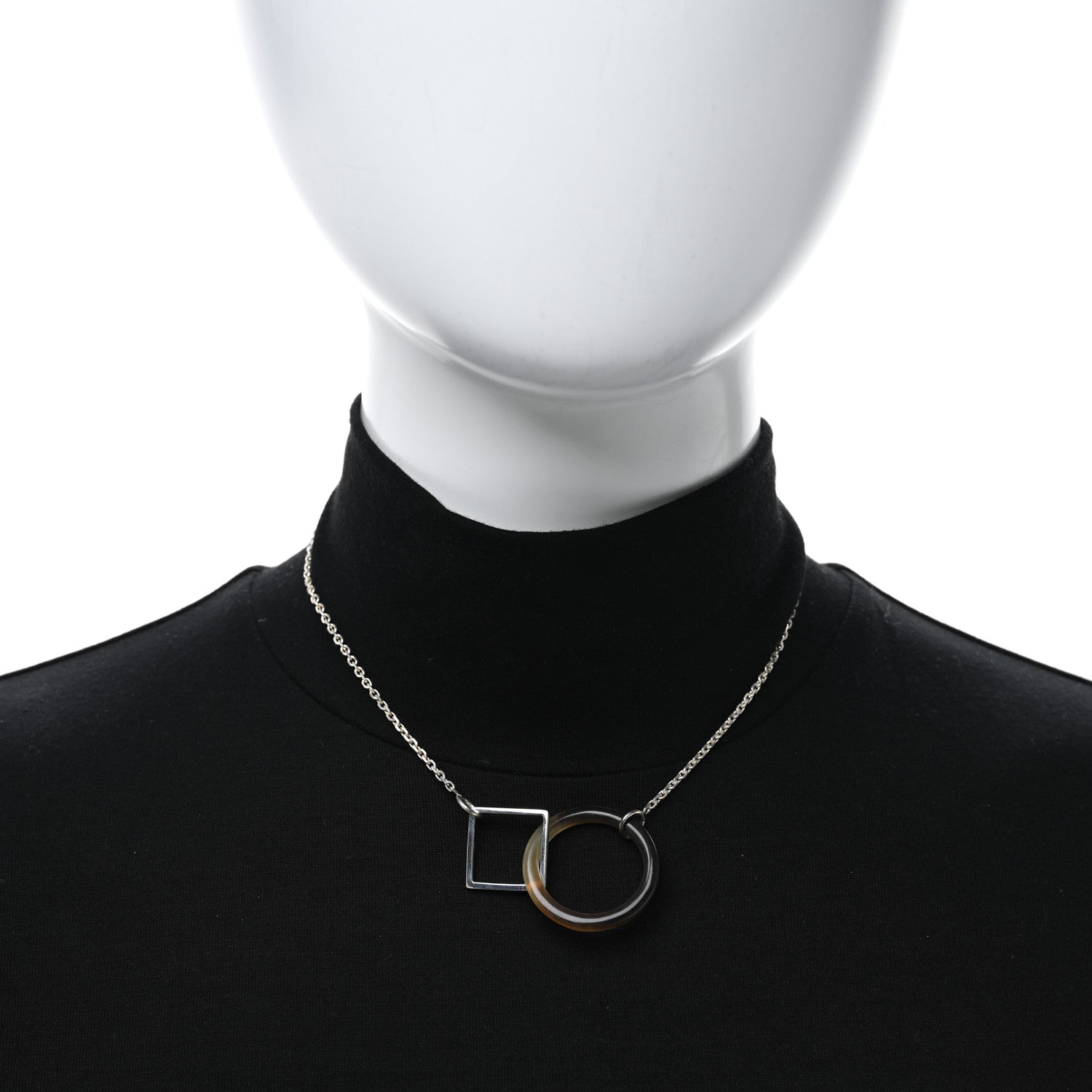 Hermes Sterling Silver Buffalo Horn Osmose Necklace 3 of 4