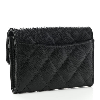 Chanel Caviar Quilted Flap Card Holder Wallet Black 3 of 9