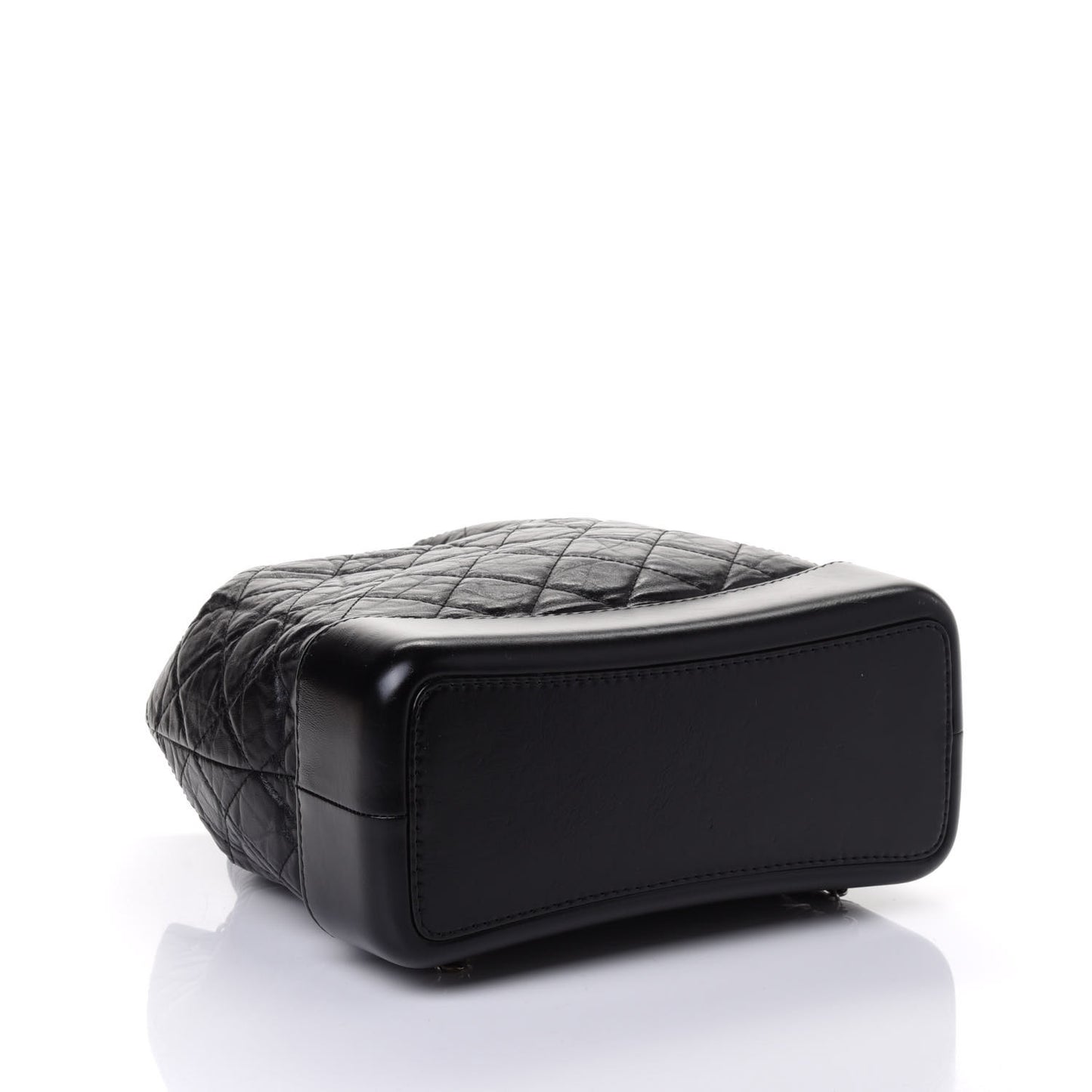 Aged Calfskin Quilted Gabrielle Backpack Black