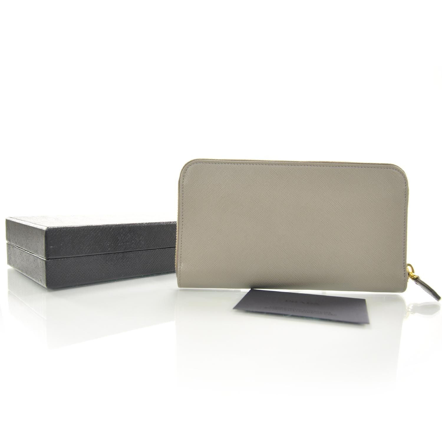 Prada Saffiano Zip Around Wallet Argilla 2 of 7