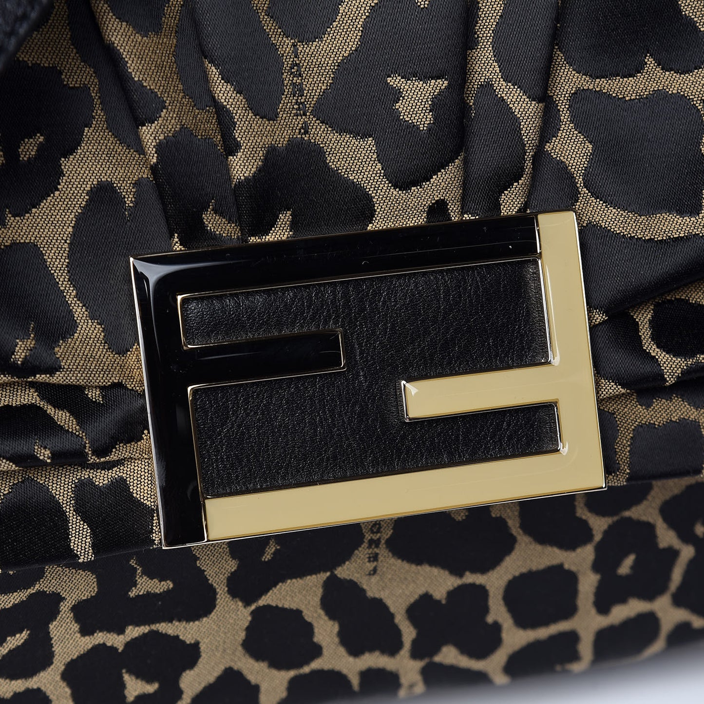 Jacquard Leopard Print Large Mia Shoulder Flap Taupe Black