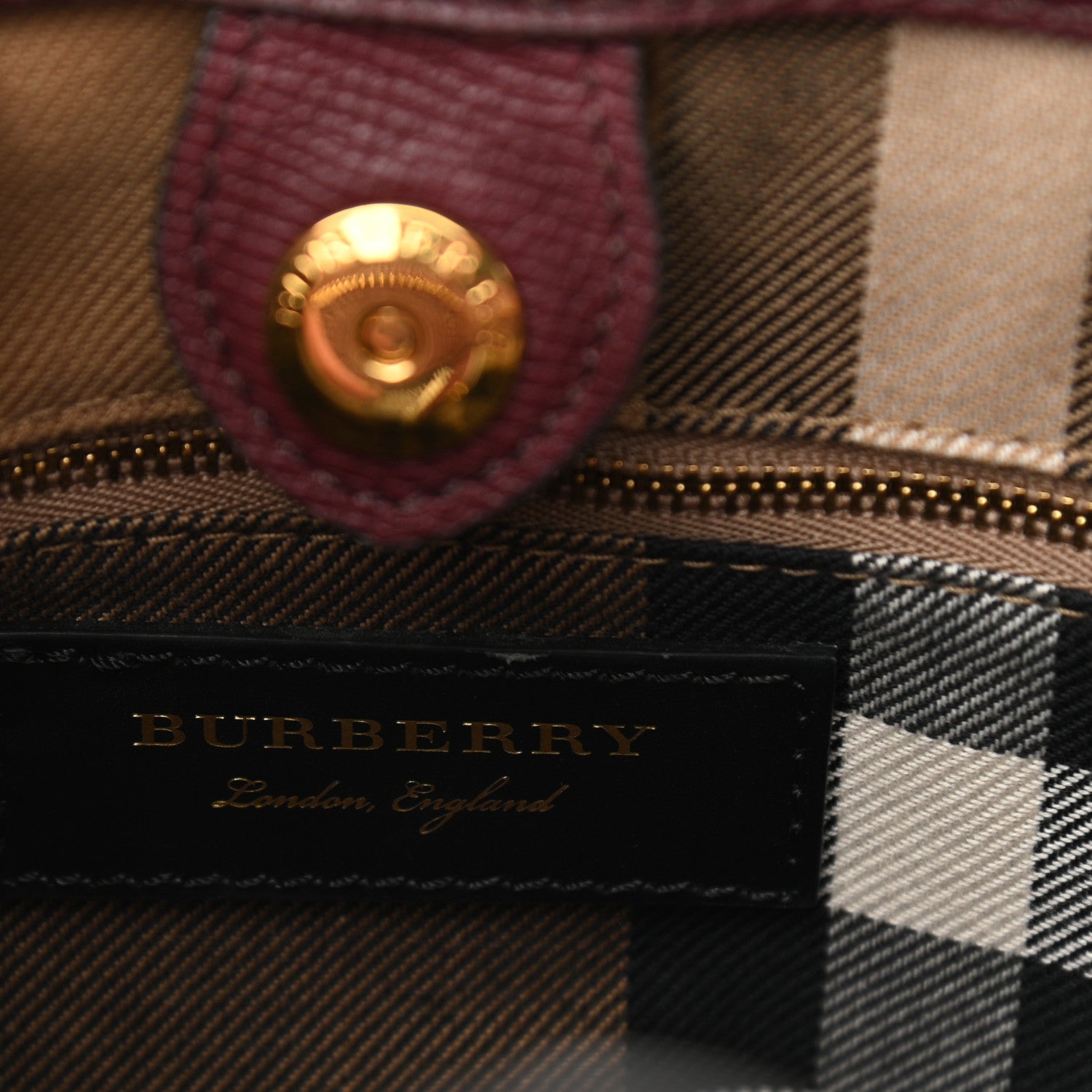 Burberry Grainy Calfskin Perforated Medium Broguing Tassel Banner Tote Mahogany Red 6 of 9