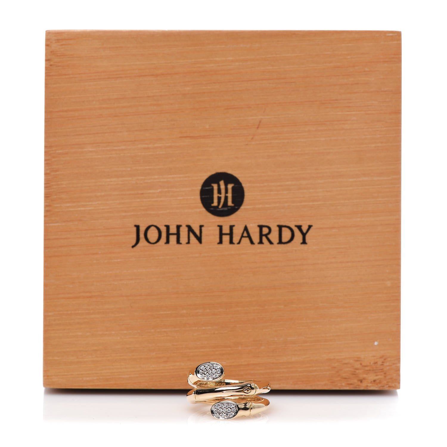 John Hardy 18K Yellow Gold Diamond Bamboo Double Coil Ring 54 7 8 of 8