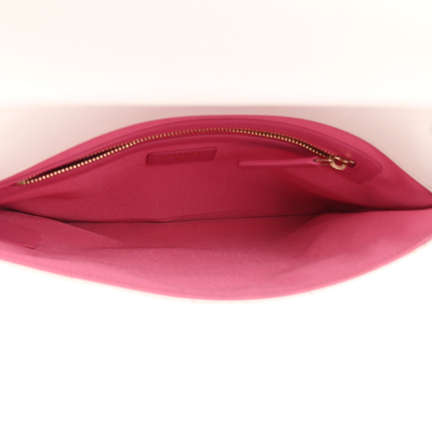 Goatskin Quilted Timeless CC Clutch White