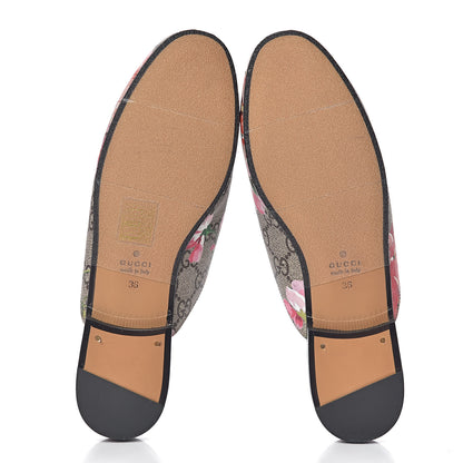 Gucci GG Supreme Monogram Blooms Womens Princetown Slippers 36 Beige Multicolor Dry Rose 5 of 11
