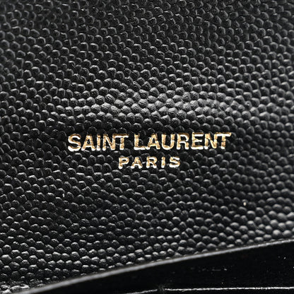 Saint Laurent Grain De Poudre Mixed Matelasse Triquilt Large Monogram Wallet Black 6 of 7