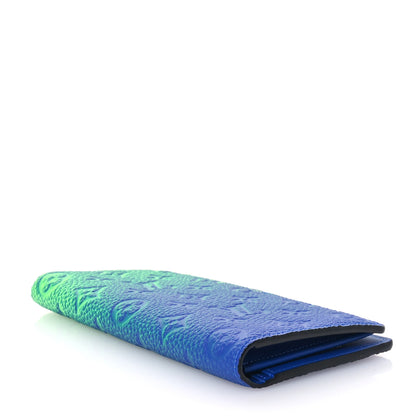 Louis Vuitton Taurillon Illusion Brazza Wallet Bleu Vert 4 of 7