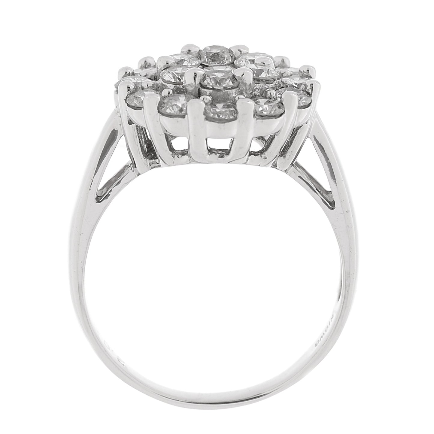 18K White Gold Diamond 2.00ctw Ring 58 8.25