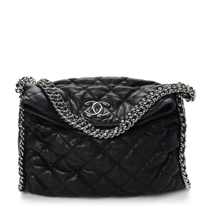 Chanel Washed Lambskin Chain Around Hobo Black 2 of 9