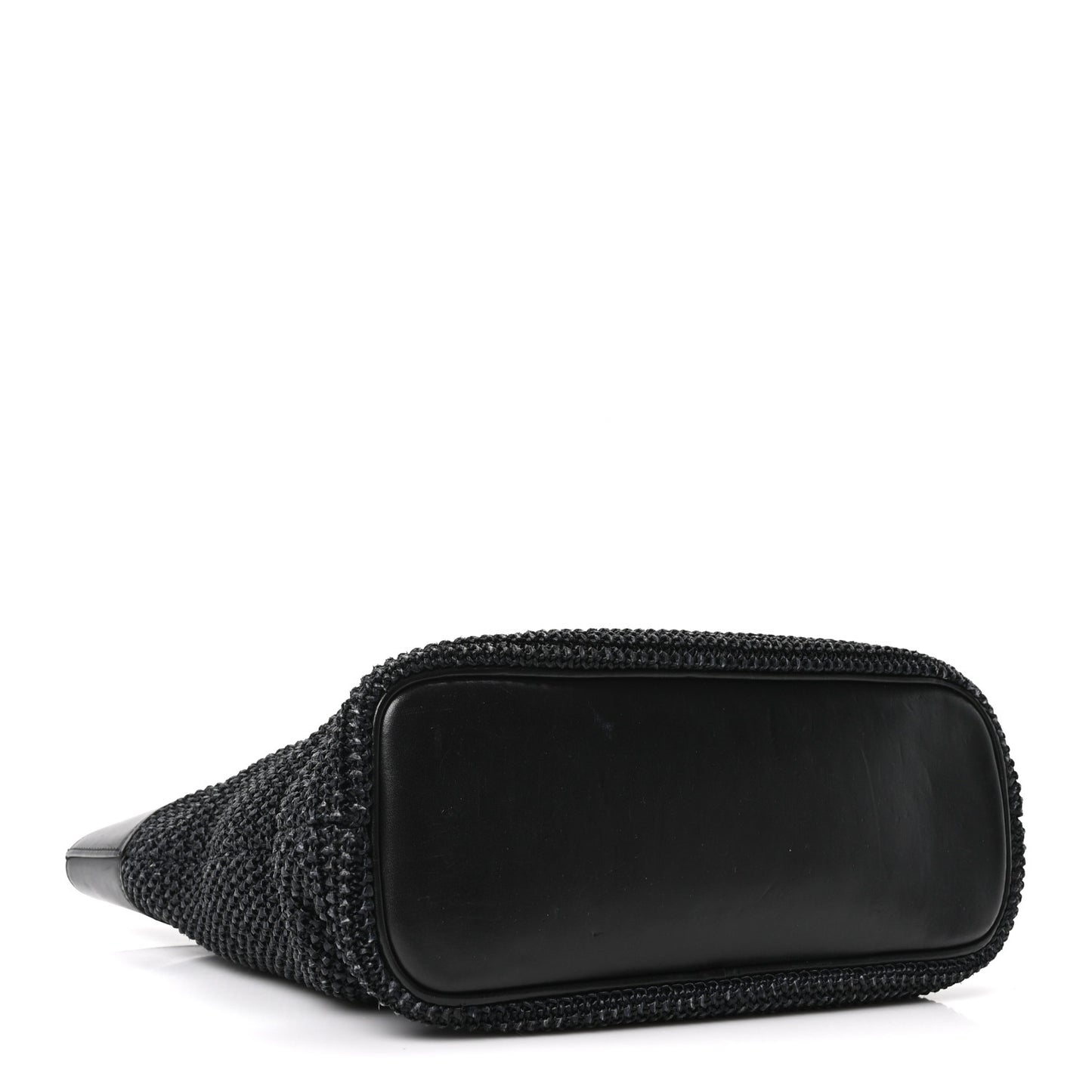 Calfskin Raffia Mini Tote Black