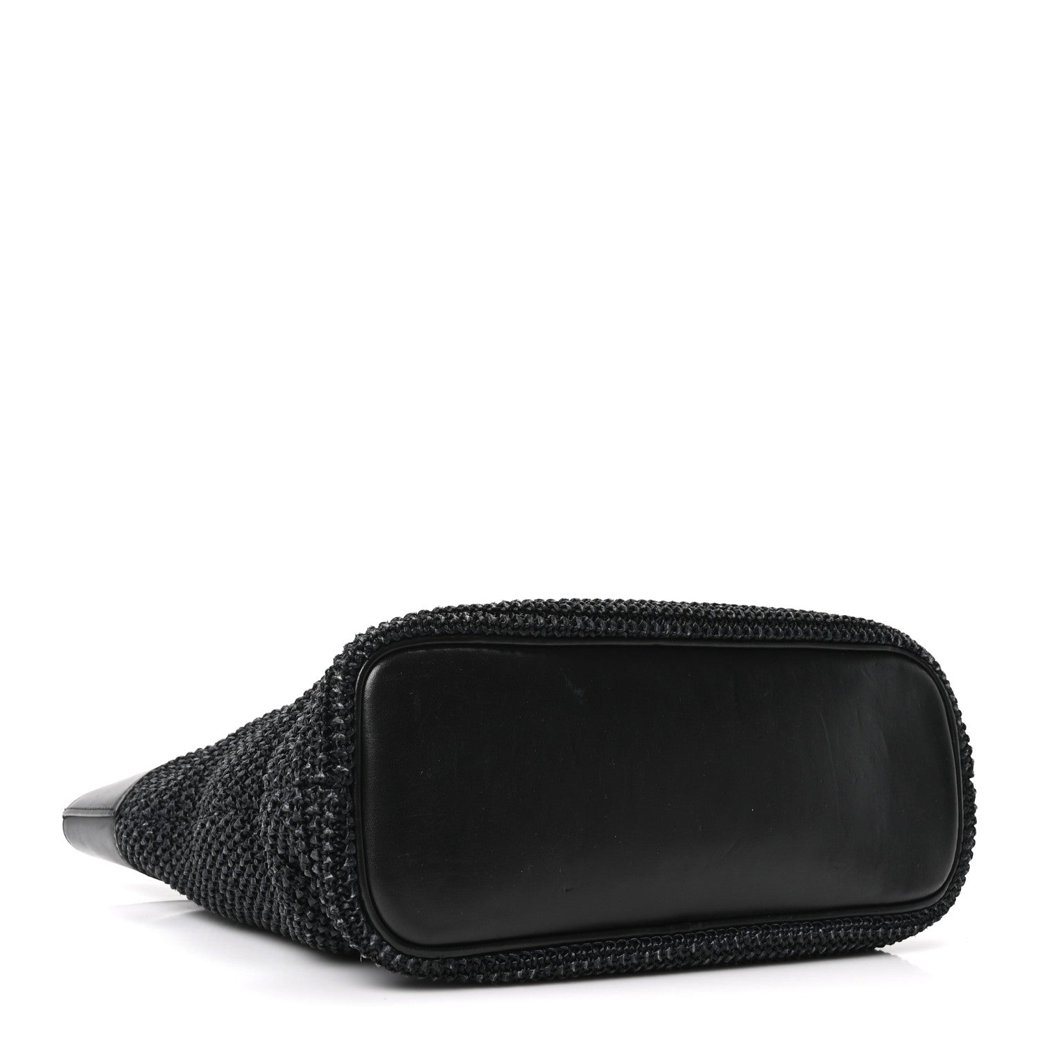 Saint Laurent Calfskin Raffia Mini Tote Black 3 of 9