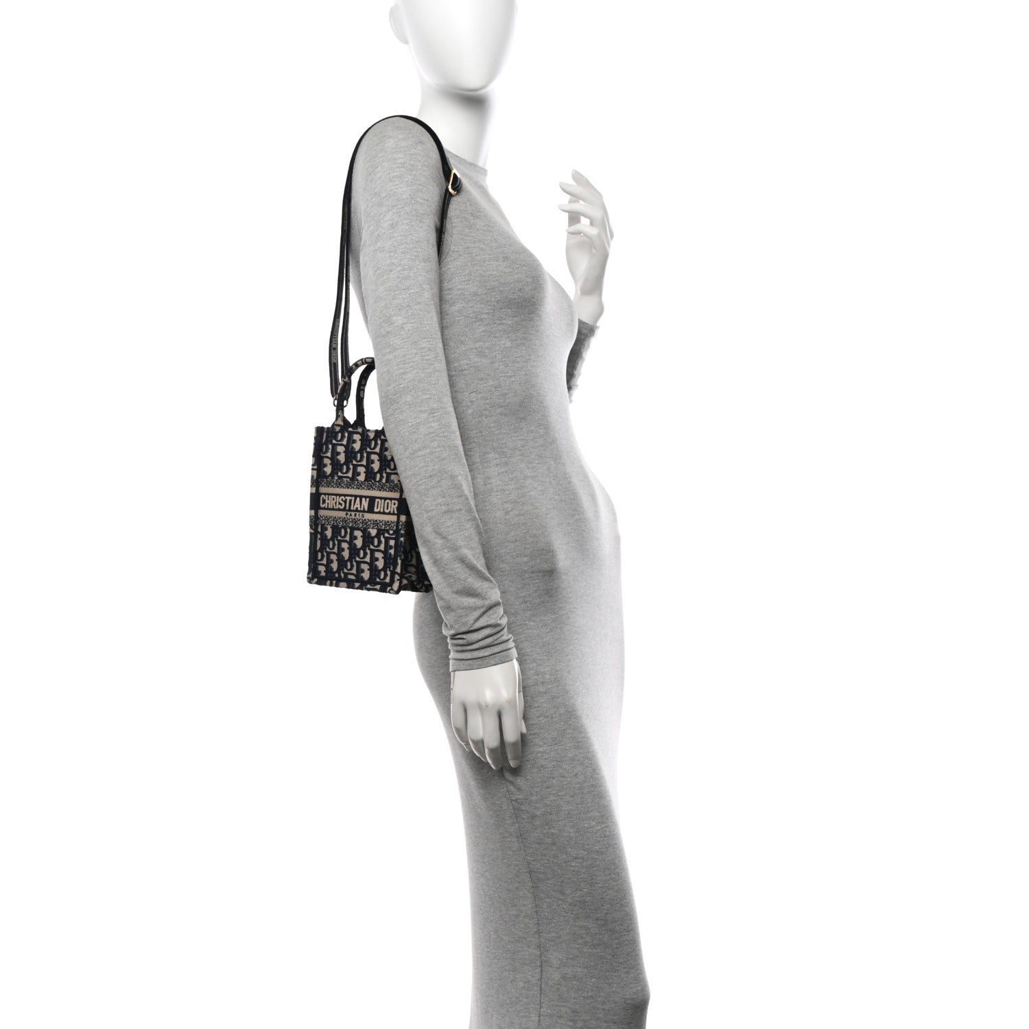 Christian Dior Oblique Mini Book Tote Phone Bag Blue 2 of 11