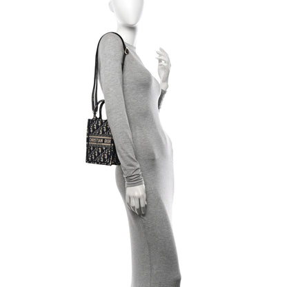 Christian Dior Oblique Mini Book Tote Phone Bag Blue 2 of 11