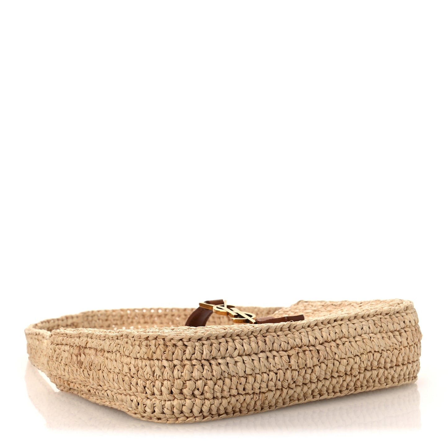 Raffia Calfskin Le 5 A 7 Mini Hobo Natural Brick