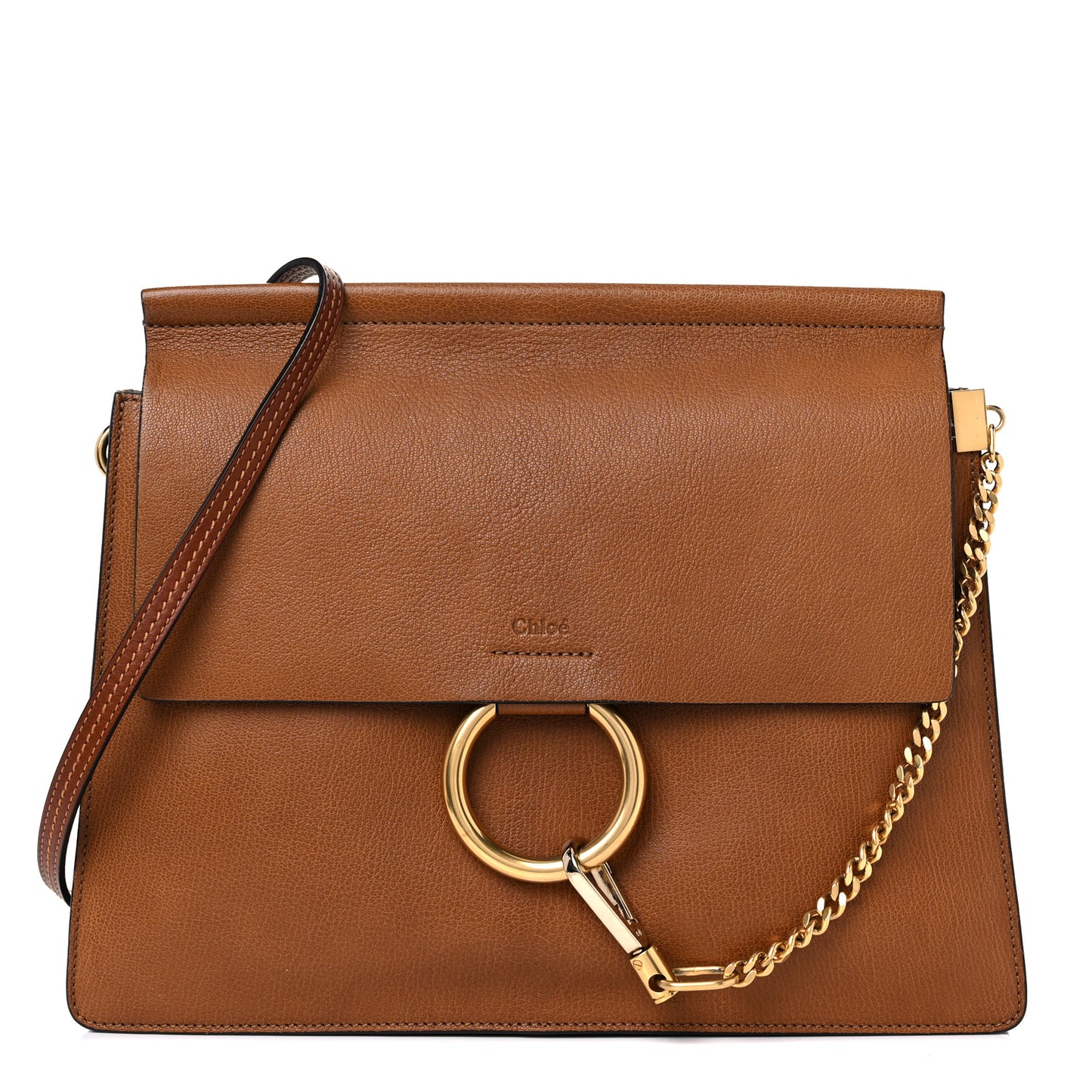 Goatskin Medium Faye Shoulder Bag Caramel