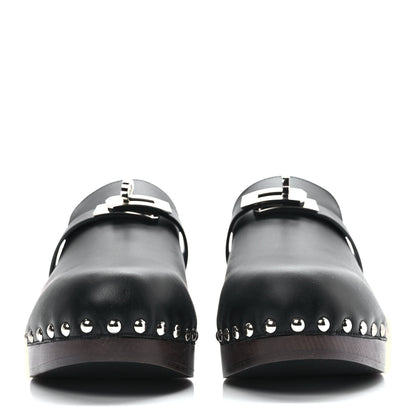 Hermes Calfskin Carlotta Mules 37 Black 2 of 8