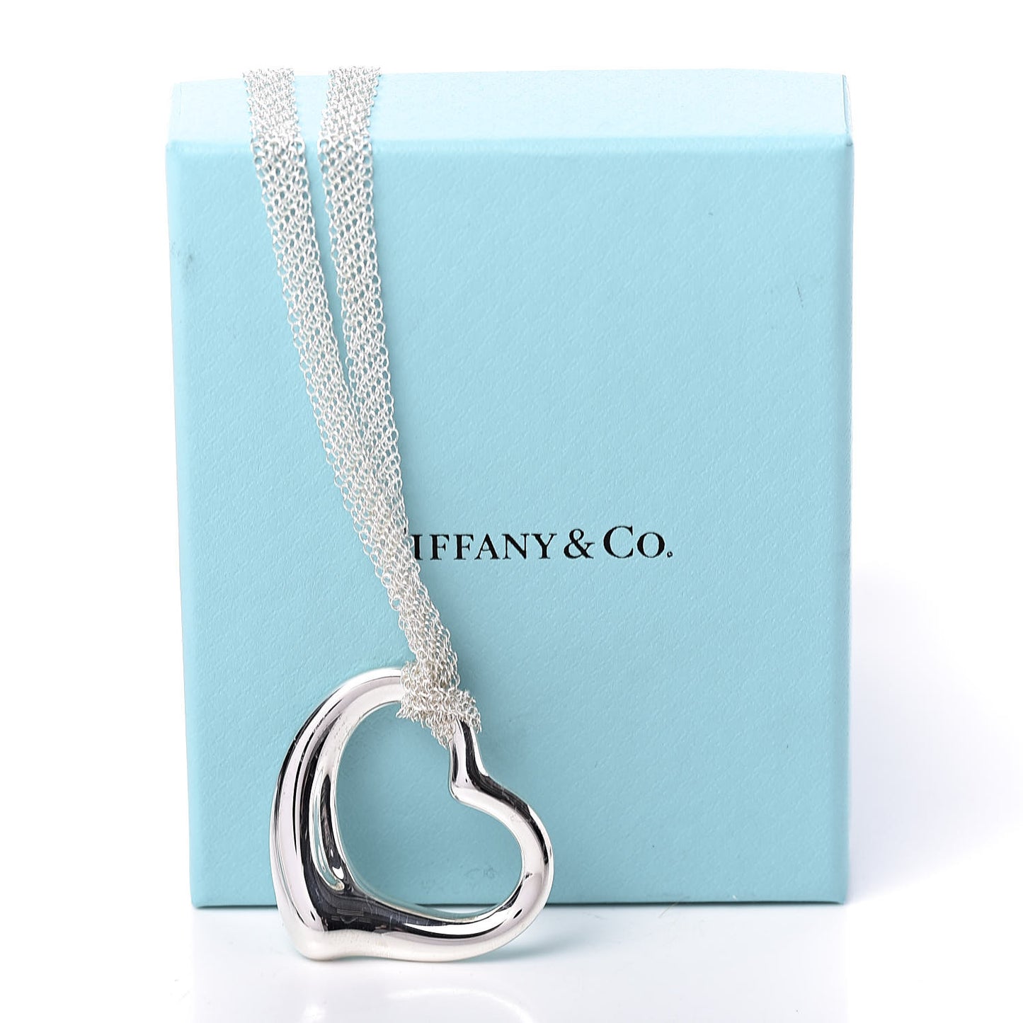 Sterling Silver 36mm Elsa Perretti Open Heart Mesh Necklace