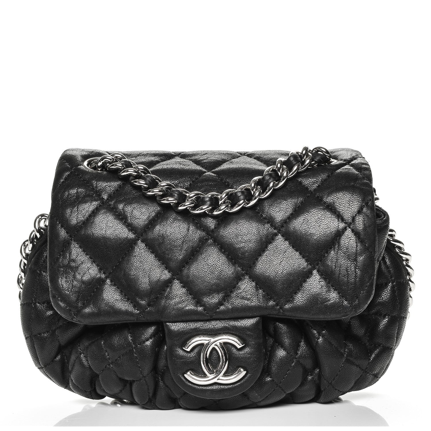 Chanel Washed Lambskin Mini Chain Around Messenger Black 1 of 10