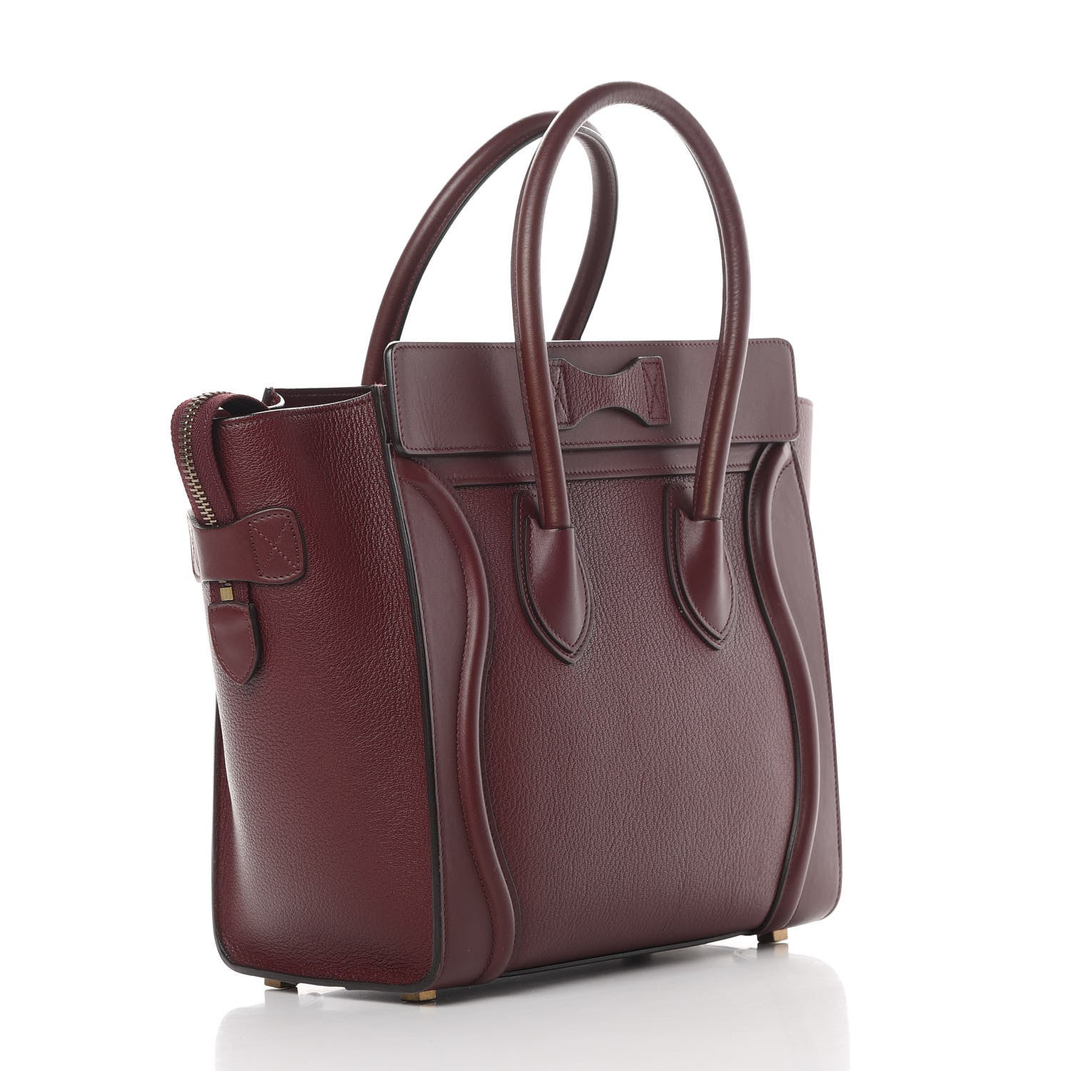Celine Goatskin Calfskin Micro Luggage Burgundy 3 of 15