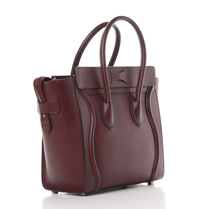 Celine Goatskin Calfskin Micro Luggage Burgundy 3 of 15