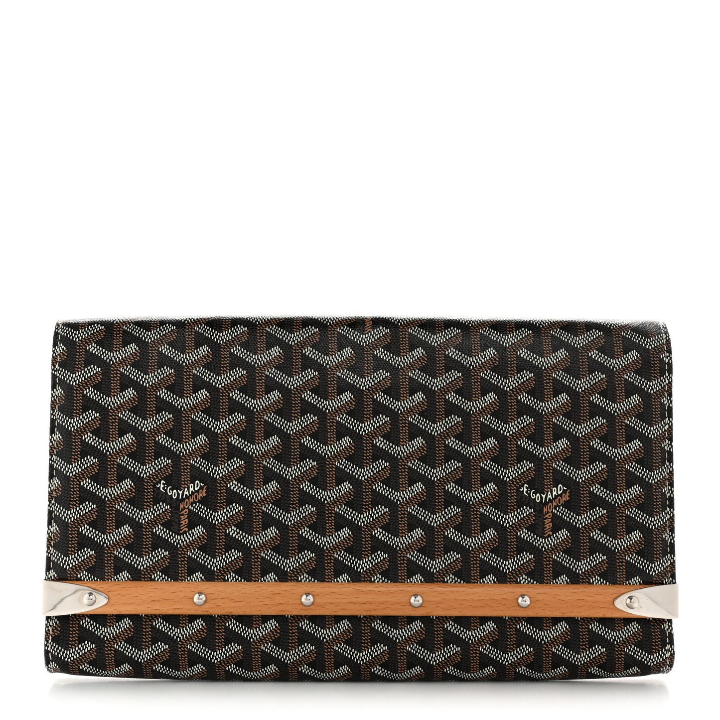 Goyardine Monte Carlo Bois Clutch Black